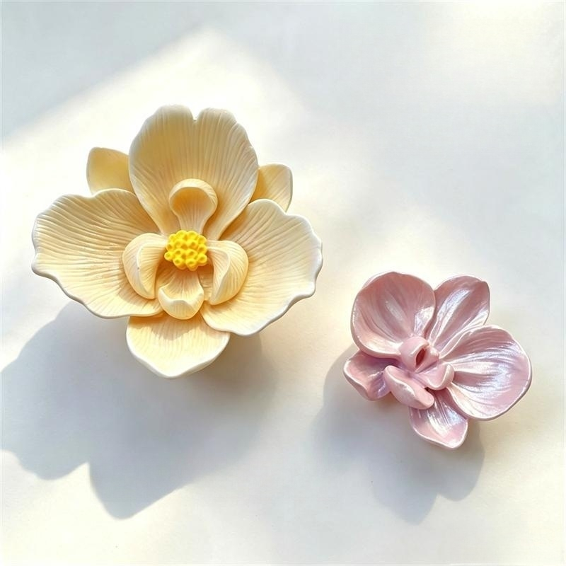 Potsticker Mold - 3D 蝶蘭シリコンモールド花型モールドアロマ石膏石膏エポキシ樹脂クラフト香り付きワックスキャンドルモールド