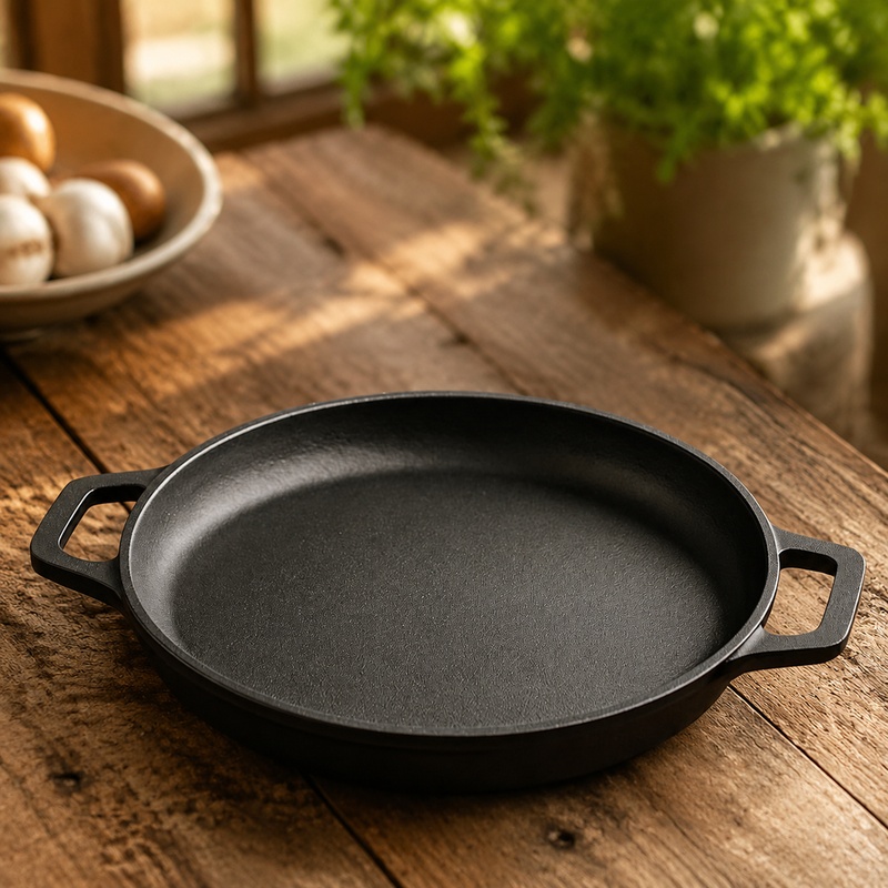 Mini Pancake Griddle - 頑丈な鋳鉄製フライパン、ノンスティック加工、ステーキ、卵、パンケーキ、野菜の屋内外でのグリルに最適