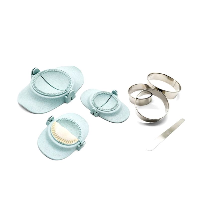 Dumpling Press Set - 【新商品】在庫あり - 1セットの餃子型とカッター、エンパナーダプレス型、手作り餃子型、ブルー