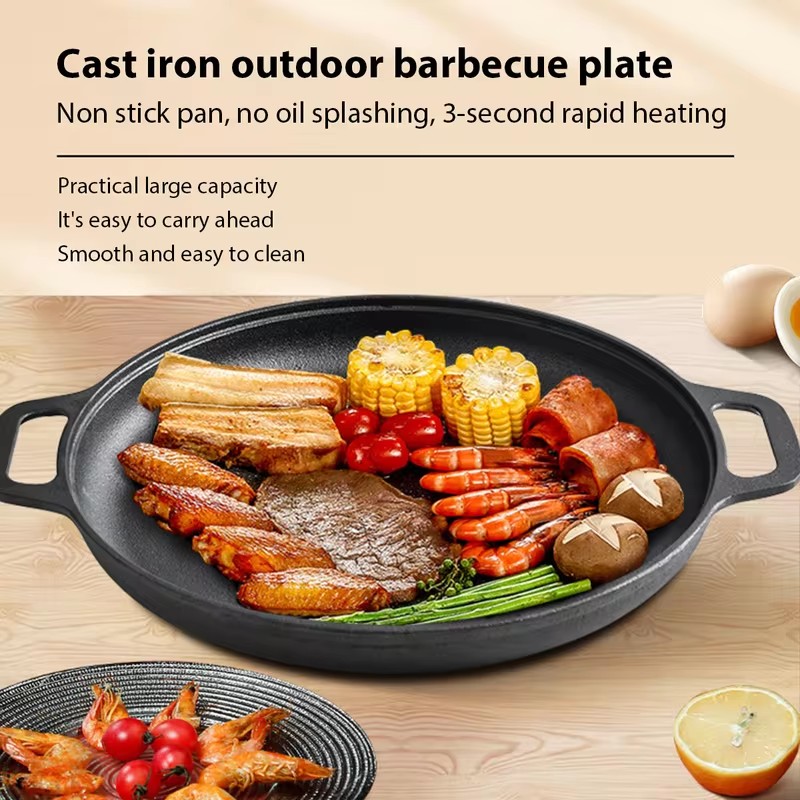 頑丈な鋳鉄製フライパン、ノンスティック加工、ステーキ、卵、パ - Mini Pancake Griddle のレビューと価格