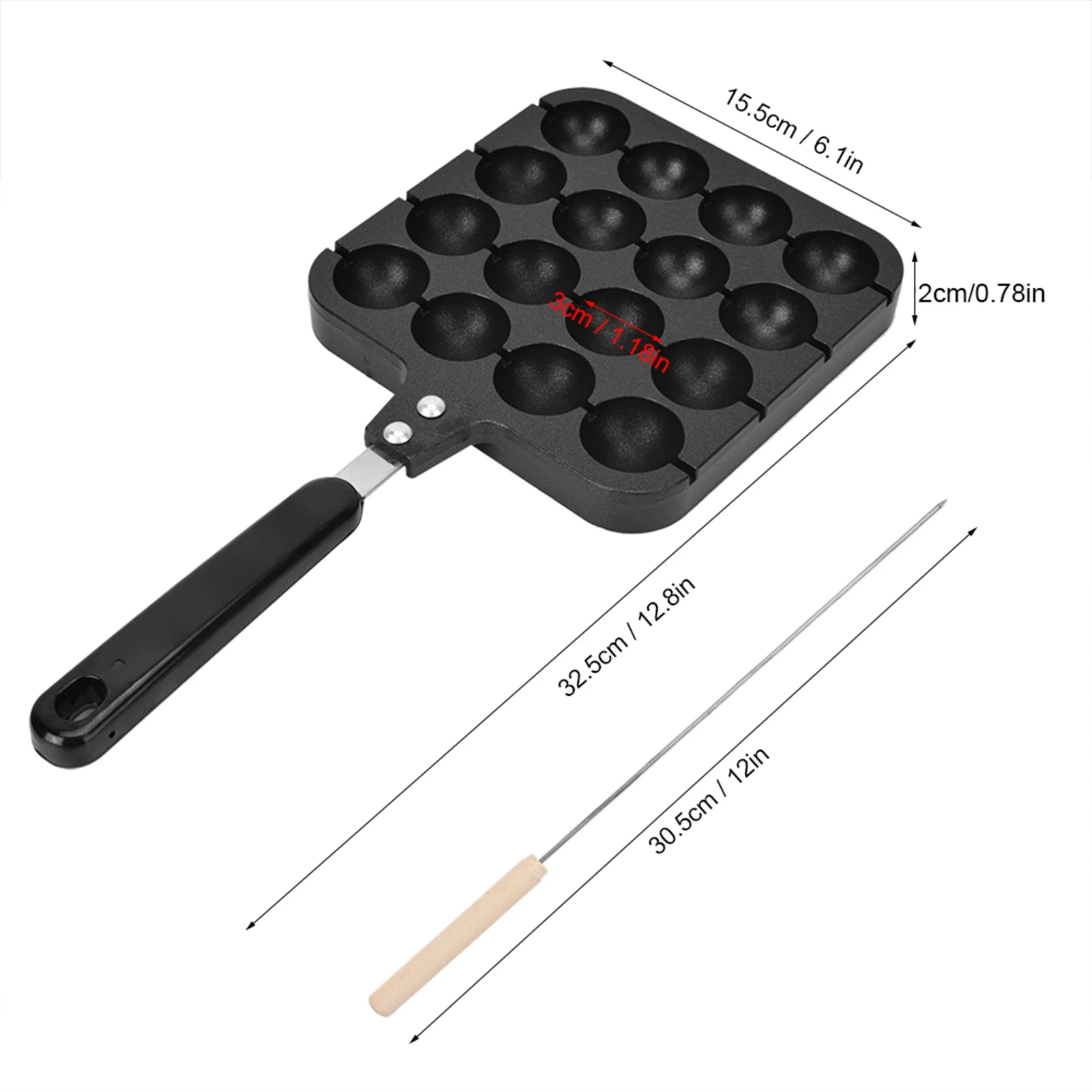 焦げ付き防止加工のたこ焼きグリルパン、調理用型、焼き型、トレ - Takoyaki Grill Plate のレビューと価格