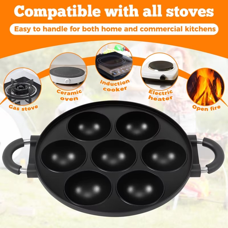 パンケーキボールやたこ焼きを作るための、焦げ付き防止加工が施 - Mini Pancake Griddle のレビューと価格