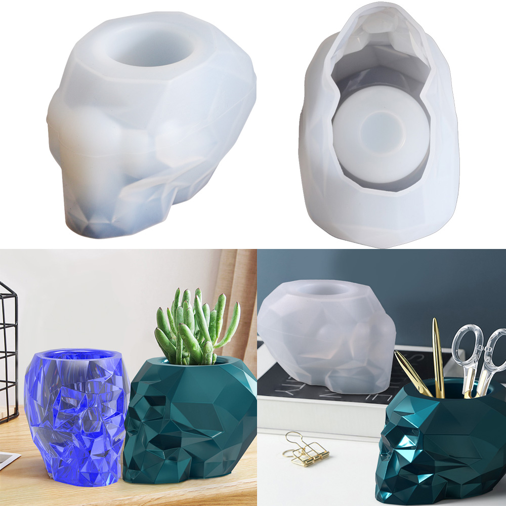 シリコーン型の頭蓋骨の形をしたペンホルダー,エポキシ樹脂のフ - Potsticker Mold のレビューと価格