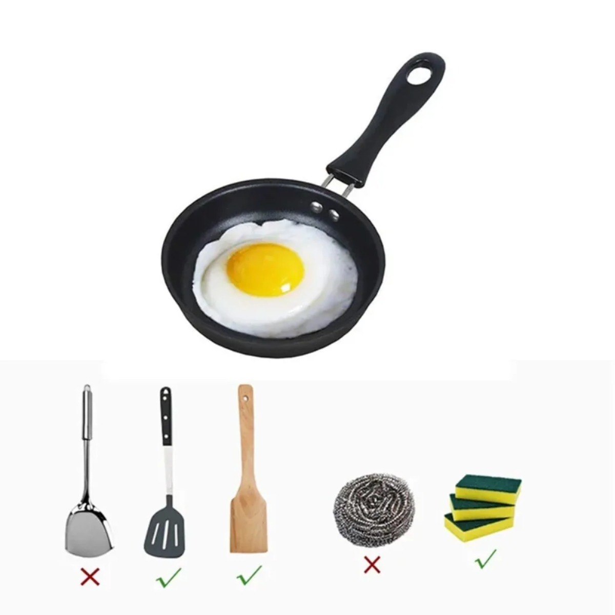 ミニフライパン ハンドル付き ポータブル卵オムレツスキレット - Mini Pancake Griddle のレビューと価格