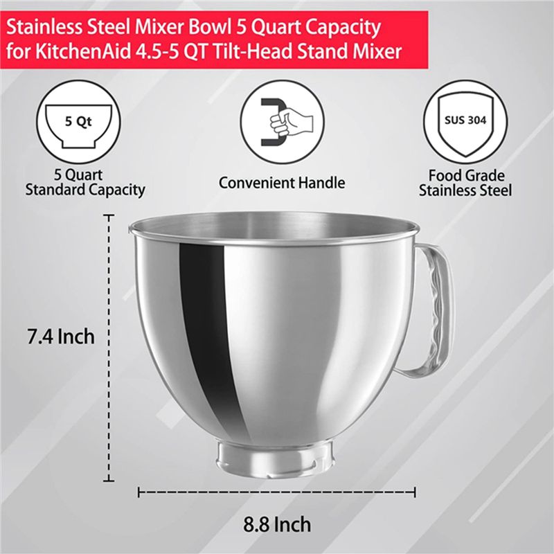 A21T 3X ステンレス製ミキシングボウル（キッチンエイド - Kitchenaid Mixer Artisan 5Qt のレビューと価格