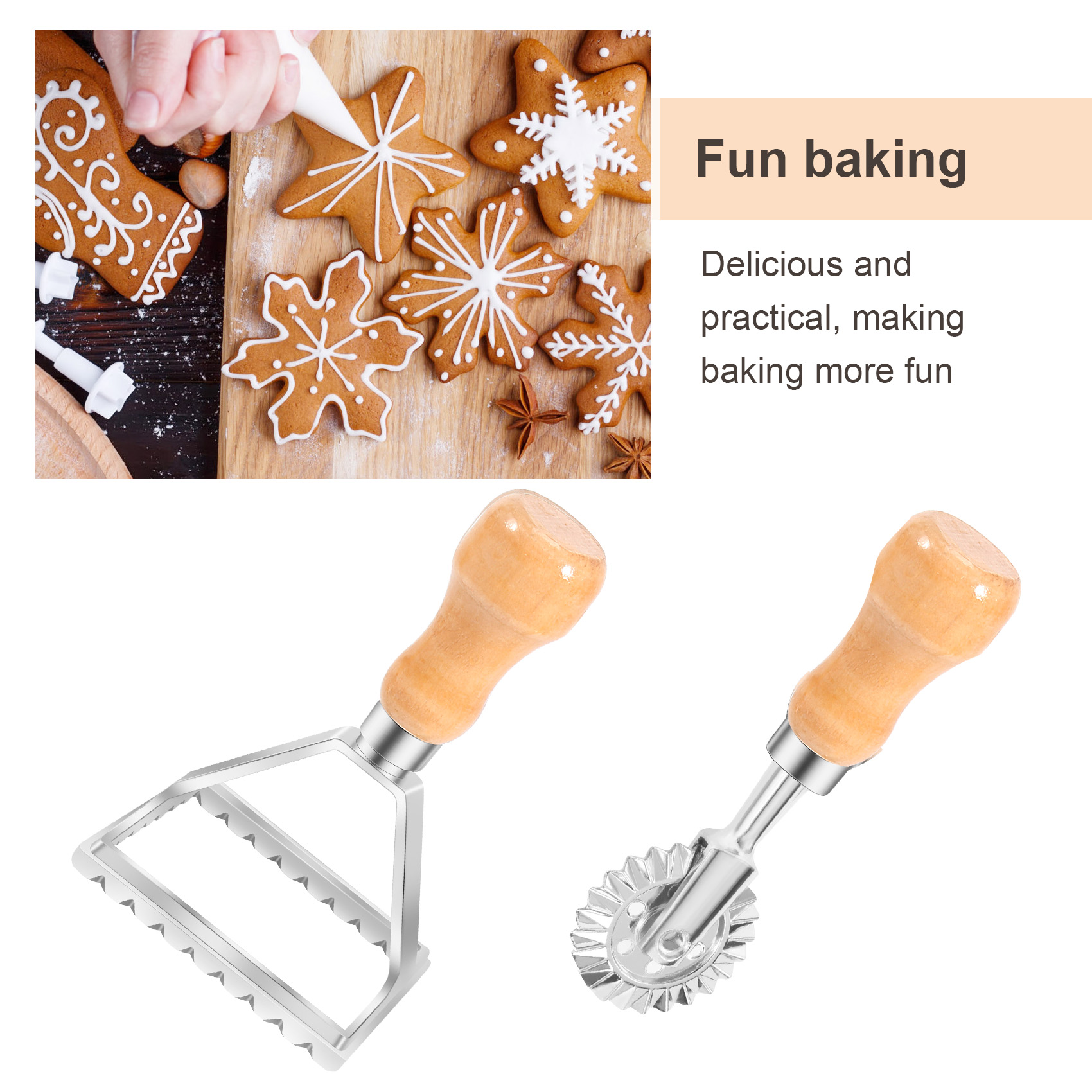 AA94 ラビオリメーカー用カッター＆スタンプセット - 木 - Dumpling Press Set のレビューと価格