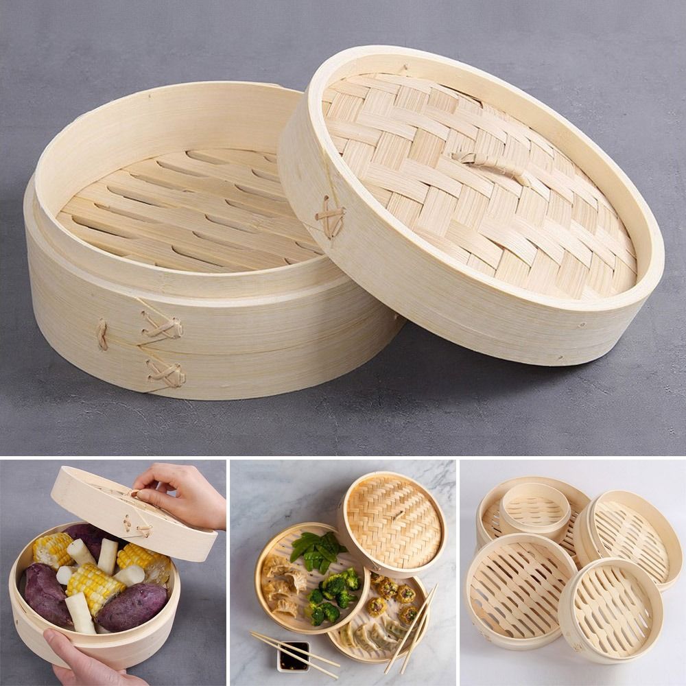 中華蒸し器 竹製蒸し器 蓋付き点心蒸し器 餃子蒸し器 包子調 - Bao Steamer Bamboo のレビューと価格